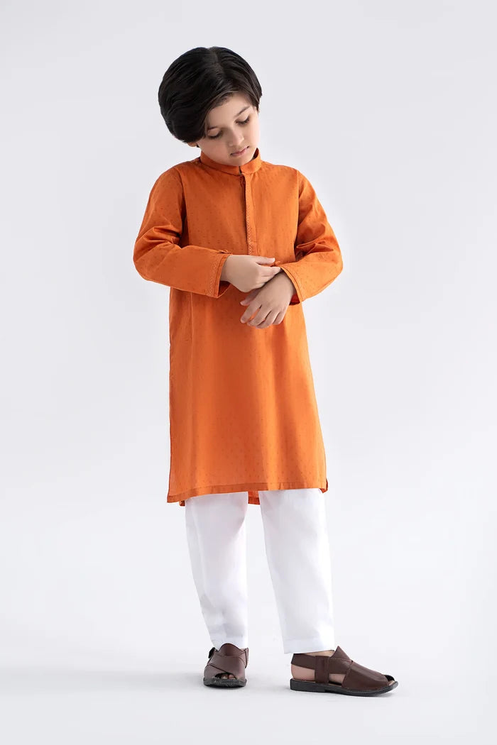 Embroidered Jacquard Kurta