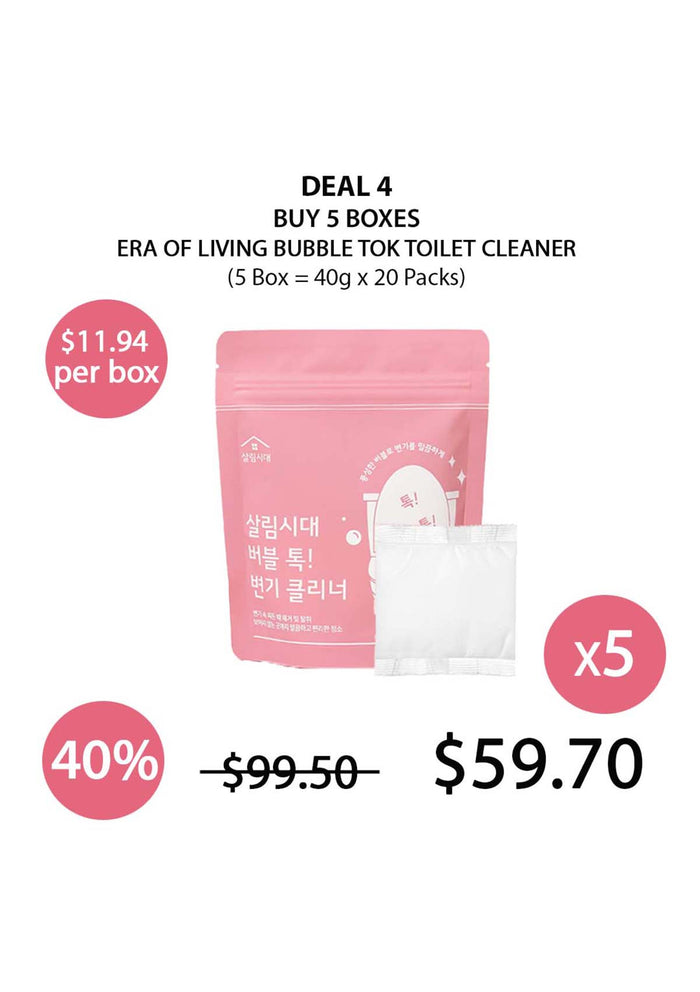 [ERA OF LIVING] Bubble Tok Toilet Cleaner (1 Box = 40g x 4 Packs)