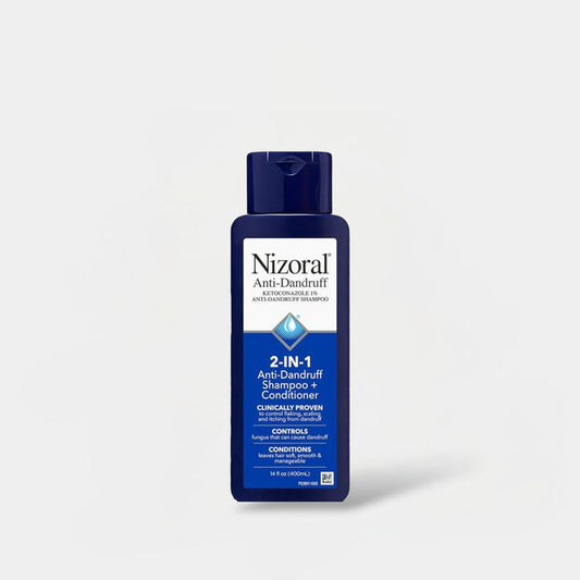 Nizoral 2 - in - 1 Anti - Dandruff Shampoo + Conditioner 400ml نيزورال شامبو 2 في 1 مضاد للقشرة + بلسم - Princess Cosmetics Qatar