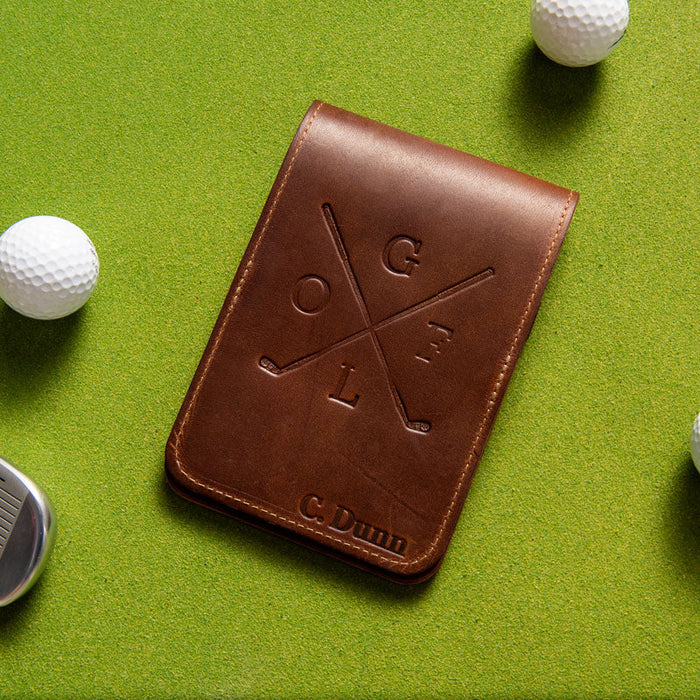 Fine Leather Golf Scorecard Holder Golf Logbook | Holtz Leather Co.