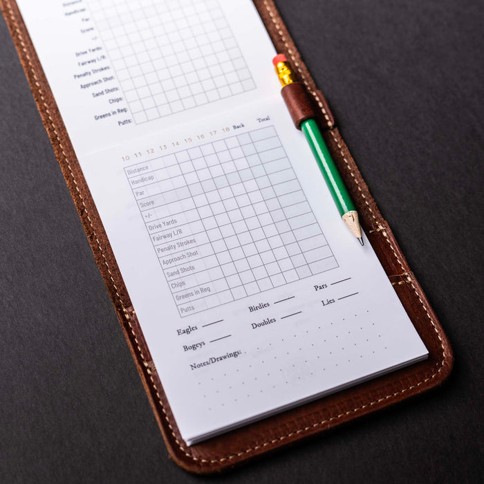Fine Leather Golf Scorecard Holder Golf Logbook | Holtz Leather Co.