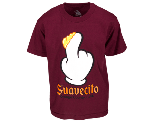 Finger Scoop Burgundy Tee - Front