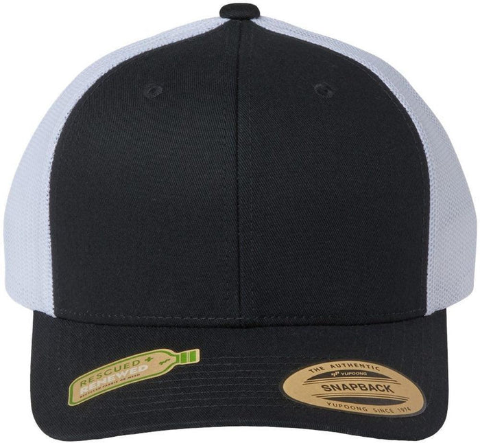 Flexfit Sustainable Retro Trucker Cap-Apparel-Flexfit-Black/ White-Adjustable-Thread Logic