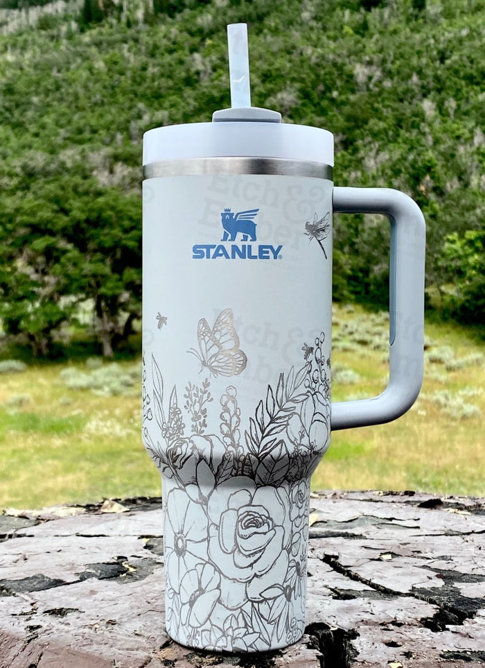 Flower Garden Custom Stanley Adventure Quencher 40 Oz Tumbler Tumblers