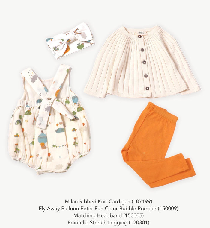 Fly Away Balloon Peter Pan Collar Baby Bubble Romper (Organic Muslin)