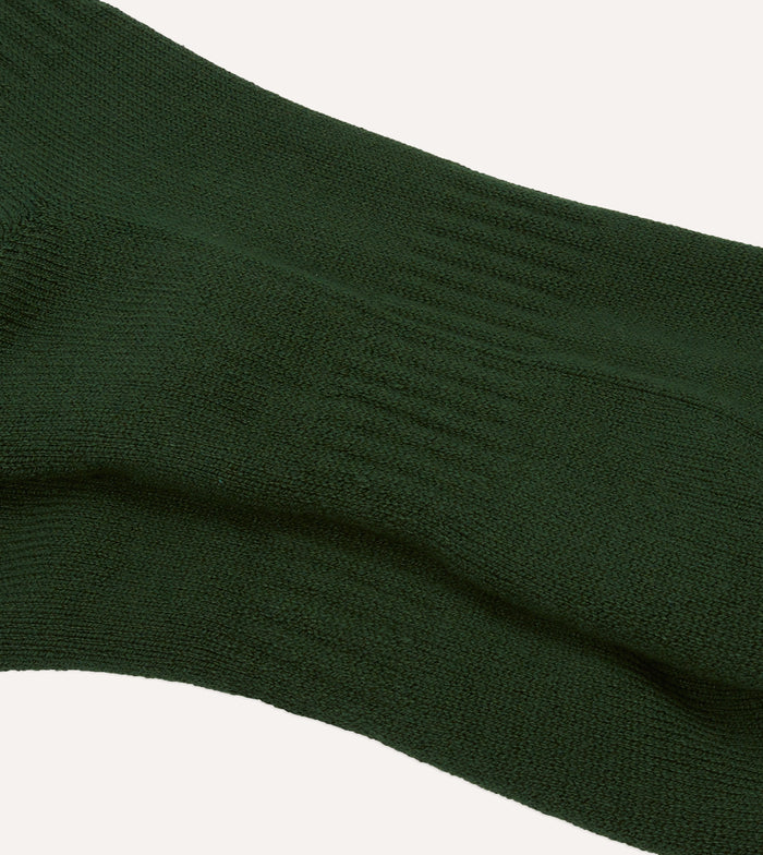 Forest Green Cotton Sports Socks