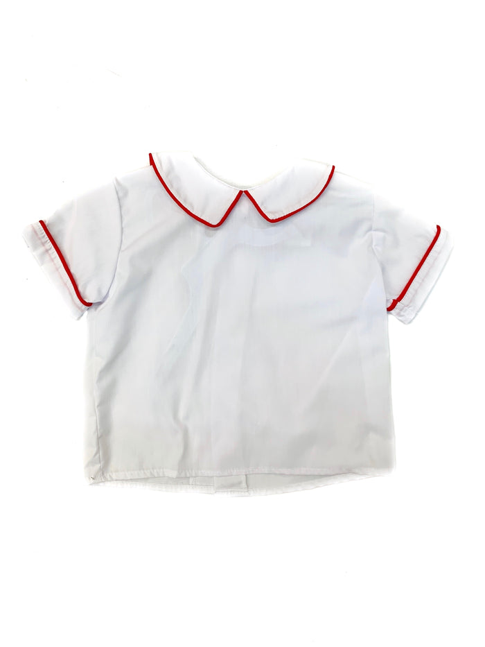 Funtasia Too SS Peter Pan Collar Shirt Piped Red