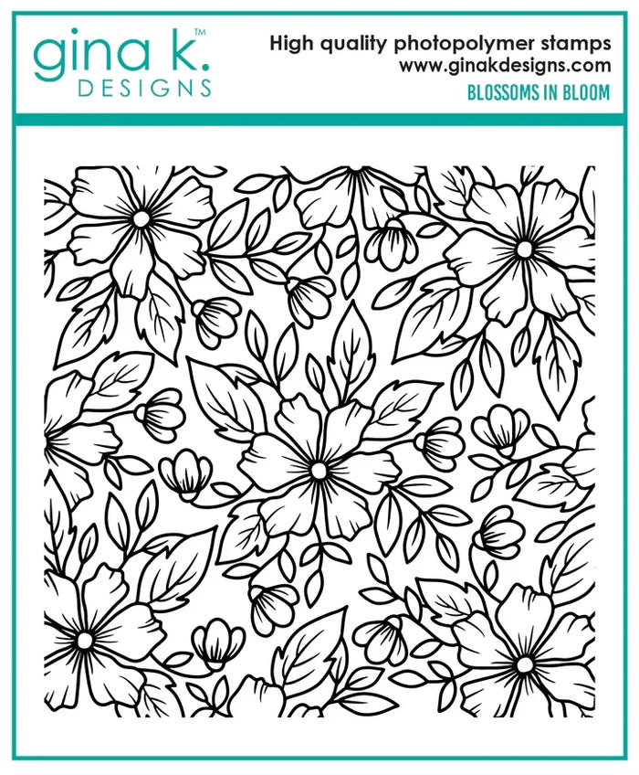 Gina K. Designs - Stamp - Blossoms in Bloom. Stamp set by Arjita Singh. Available at Embellish Away located in Bowmanville Ontario Canada.