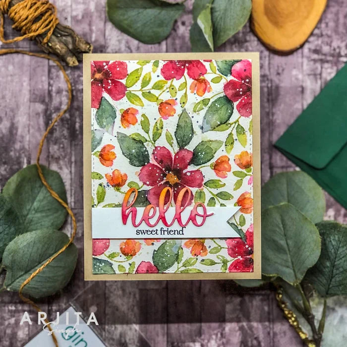 Gina K. Designs - Stamp - Blossoms in Bloom. Stamp set by Arjita Singh. Available at Embellish Away located in Bowmanville Ontario Canada. Example by Arjita Singh.