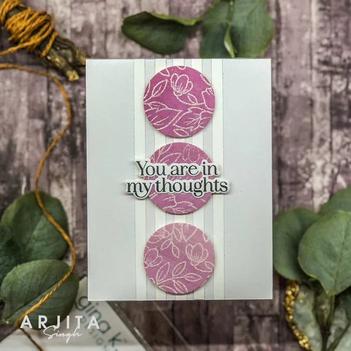 Gina K. Designs - Stamp - Blossoms in Bloom. Stamp set by Arjita Singh. Available at Embellish Away located in Bowmanville Ontario Canada. Example by Arjita Singh.