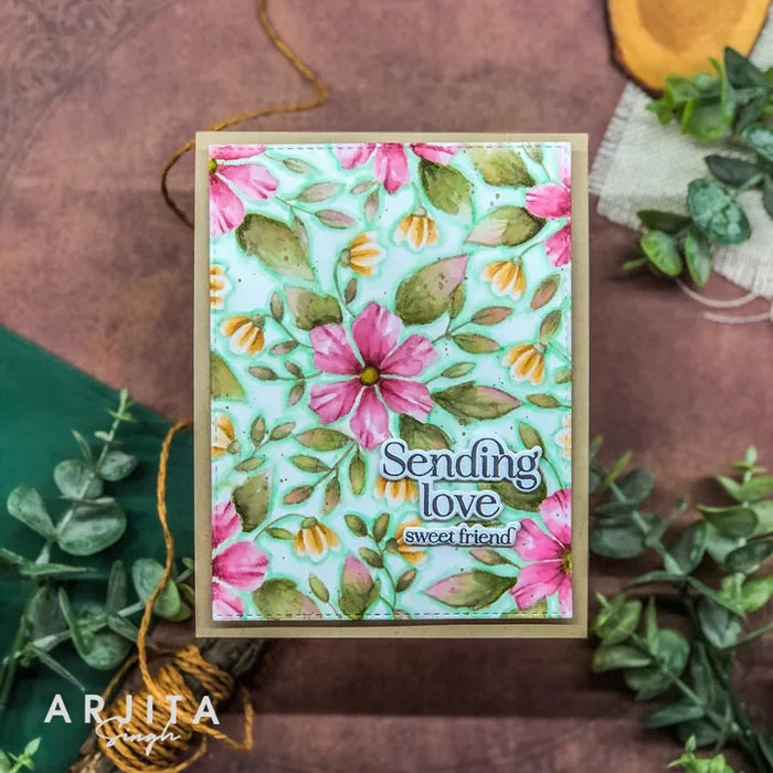 Gina K. Designs - Stamp - Blossoms in Bloom. Stamp set by Arjita Singh. Available at Embellish Away located in Bowmanville Ontario Canada. Example by Arjita Singh.