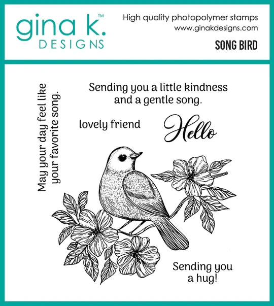 Gina K. Designs - Stamp and Die - Songbird. Set by Gina K Designs. Available at Embellish Away located in Bowmanville Ontario Canada.