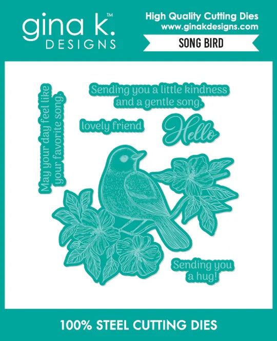 Gina K. Designs - Stamp and Die - Songbird. Set by Gina K Designs. Available at Embellish Away located in Bowmanville Ontario Canada.