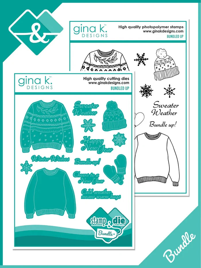 Gina K. Designs - Stamp & Die Set - Bundled Up.  stamp set by Hannah Drapinski. Available at Embellish Away located in Bowmanville Ontario Canada.