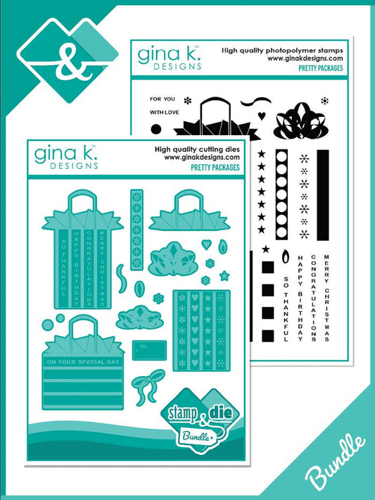 Gina K. Designs - Stamp & Die Set - Pretty Packages. Available at Embellish Away located in Bowmanville Ontario Canada.