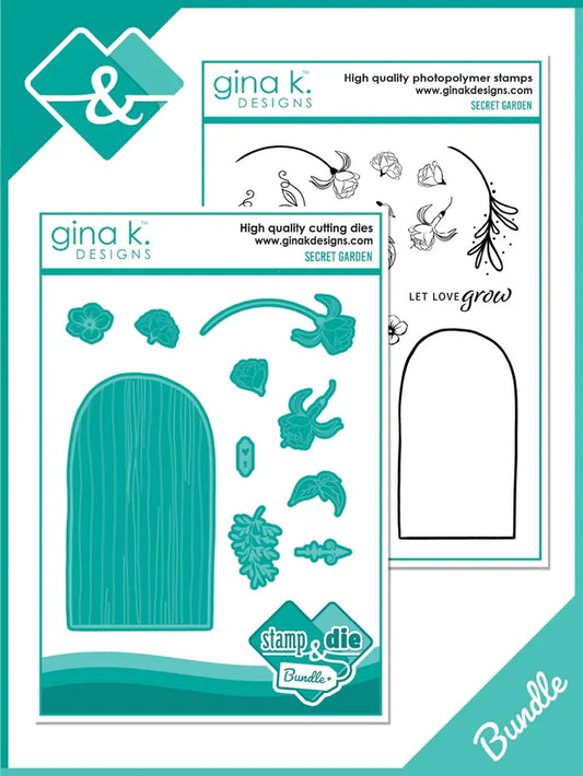 Gina K. Designs - Stamp & Die Set - Secret Garden. set by Lisa Hetrick. Available at Embellish Away located in Bowmanville Ontario Canada.