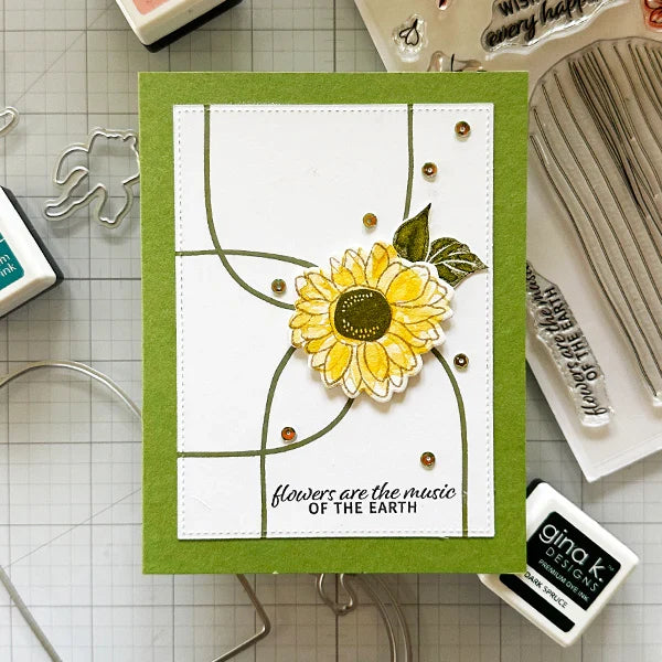 Gina K. Designs - Stamp & Die Set - Secret Garden. set by Lisa Hetrick. Available at Embellish Away located in Bowmanville Ontario Canada. Example by Brand Ambassador.