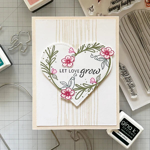 Gina K. Designs - Stamp & Die Set - Secret Garden. set by Lisa Hetrick. Available at Embellish Away located in Bowmanville Ontario Canada. Example by Brand Ambassador.