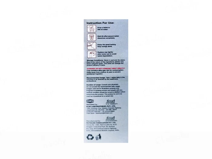 Glutaderm-C Effervescent Tablet - Orange Flavour