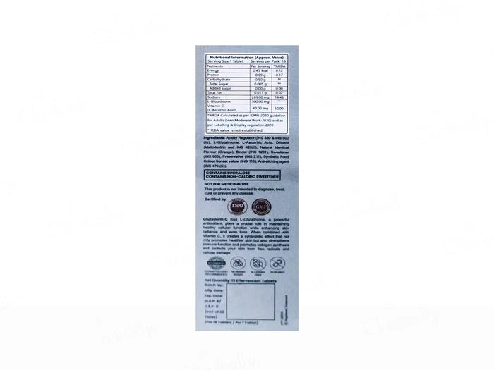 Glutaderm-C Effervescent Tablet - Orange Flavour
