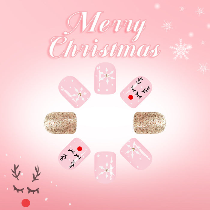 Golden glitter white snowflakes