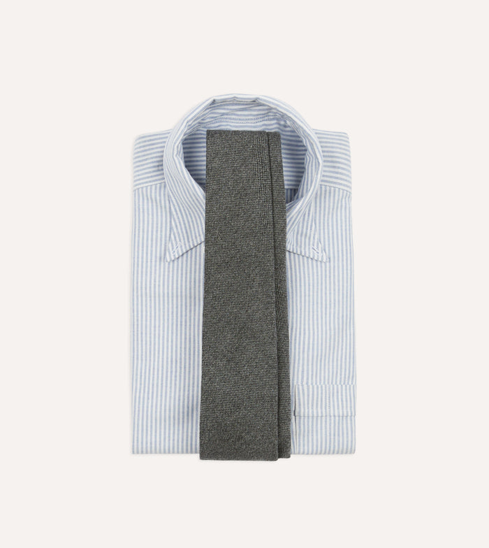 Grey Pure Cashmere Solid Tipped Tie
