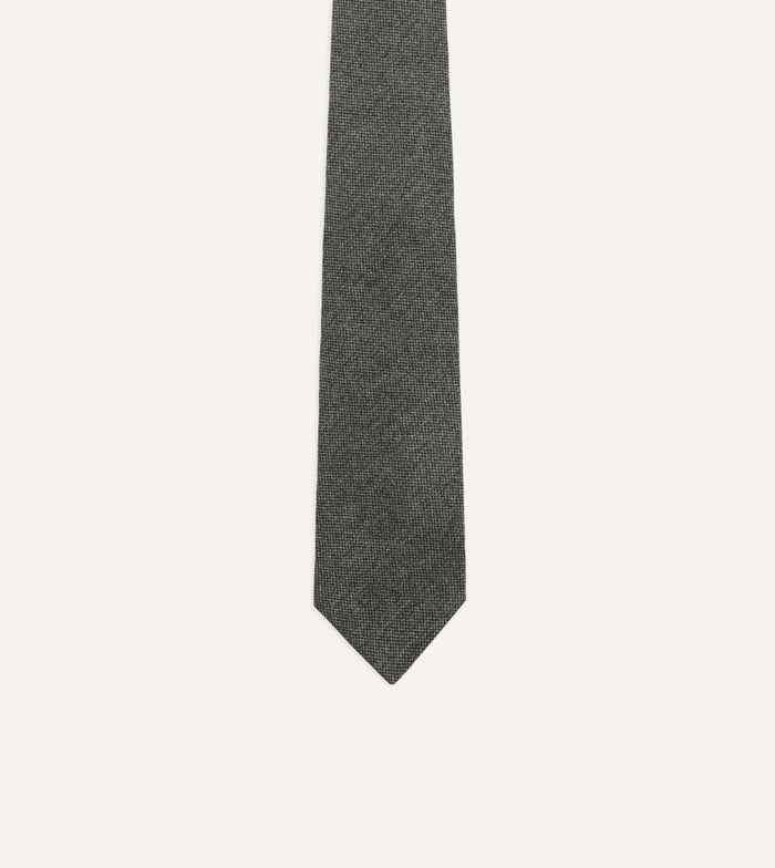 Grey Pure Cashmere Solid Tipped Tie