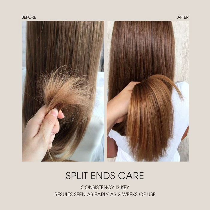Before and after results using Jadu Grow & Glow Bundle | visibly thicker, shinier, healthier hair after consistent use of Magic Drip and Split Ends Care