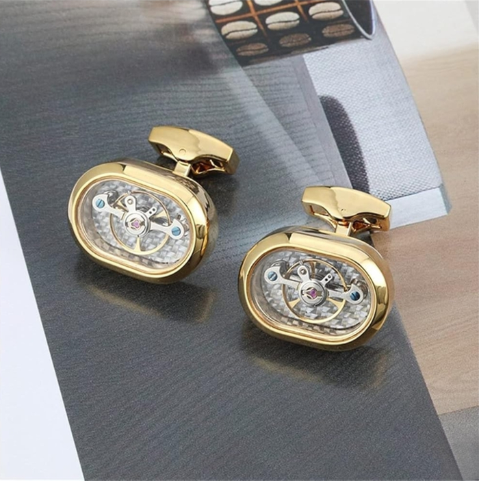 Handmade Gold Plated Watch Movement Cufflinks
