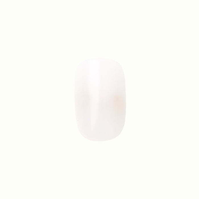 Single clean white false nail in short squoval shape from HD - Press-On | Short | Squoval collection for mani