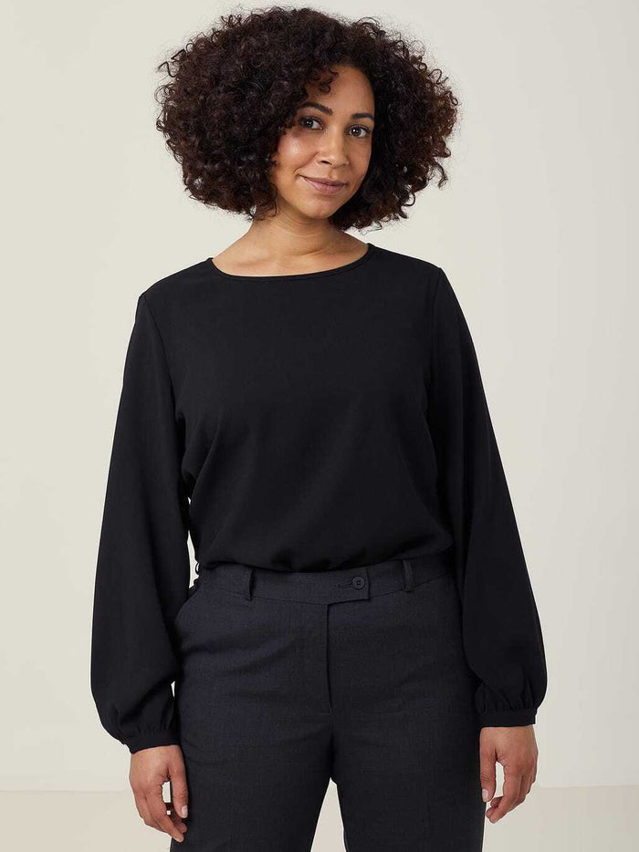 Heavy Stretch Georgette Long Sleeve Blouse | CATUCM
