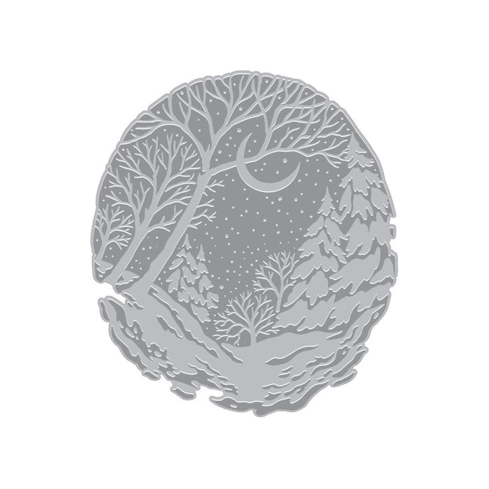 Hero Arts - Letterpress & Foil Plate - Winter Forest. Foiling, deboss, and inked impressions. Available at Embellish Away located in Bowmanville Ontario Canada.