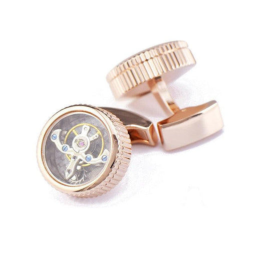 High Quality Tourbillon Gear Rose Gold Cufflinks