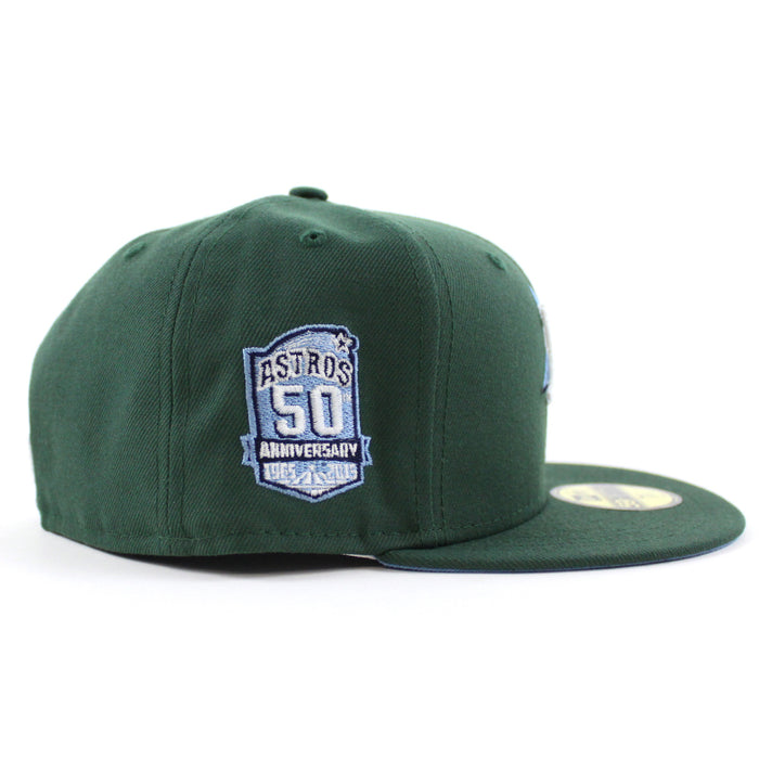 Houston Astros 50th ANNIVERSARY New Era 59Fifty Fitted Hat (GITD Green Sky Blue Under Brim)