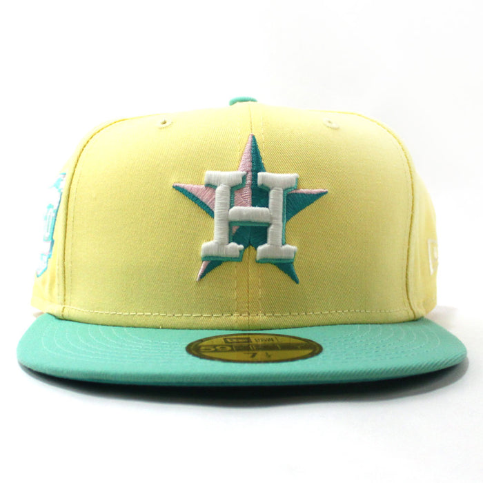 Houston Astros 50th ANNIVERSARY New Era 59Fifty Fitted Hat (GITD Yellow Mint Teal Under Brim)