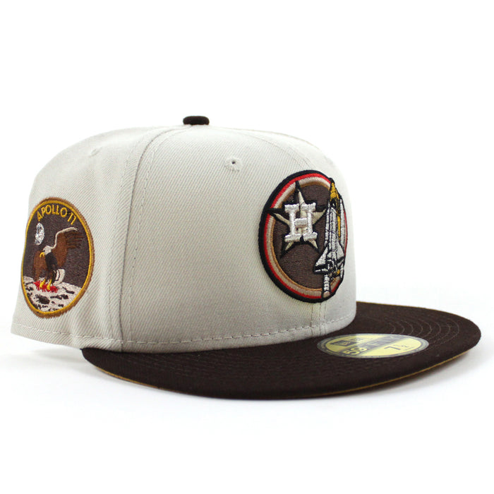 Houston Astros Apollo 11 New Era 59Fifty Fitted Hat (Stone Burnt Wood Camel Under Brim)