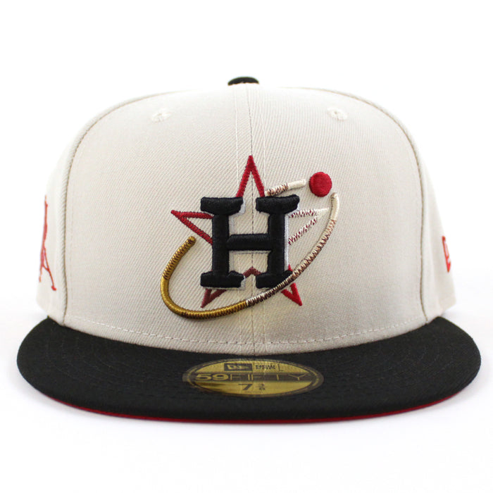 Houston Astros CITY CONNECT ROVER New Era 59Fifty Fitted Hat (STONE BLACK SCARLET  Under Brim)