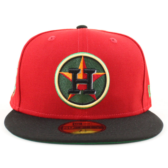 Houston Astros MINUTE MAID PARK New Era 59Fifty Fitted Hat (SCARLET BLACK KELLY GREEN  Under Brim)