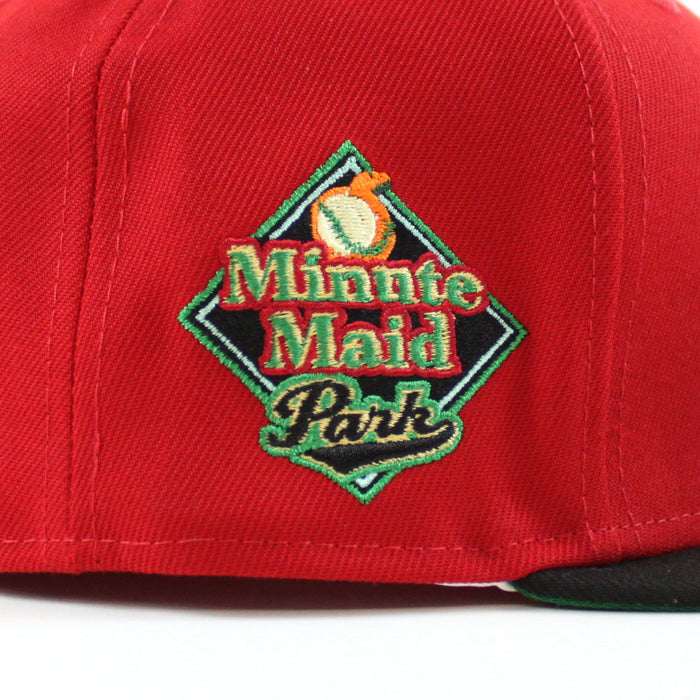 Houston Astros MINUTE MAID PARK New Era 59Fifty Fitted Hat (SCARLET BLACK KELLY GREEN  Under Brim)