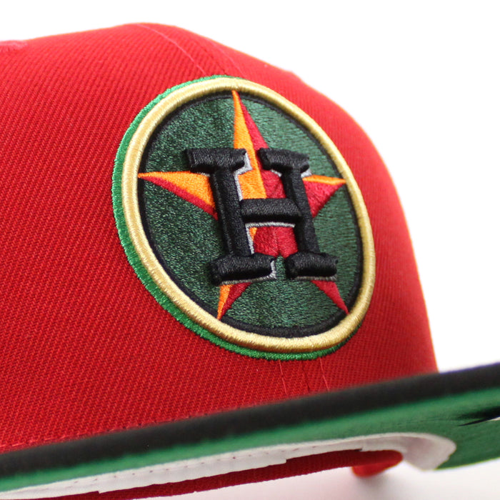 Houston Astros MINUTE MAID PARK New Era 59Fifty Fitted Hat (SCARLET BLACK KELLY GREEN  Under Brim)