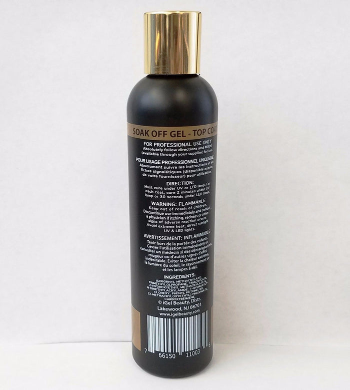 IGEL - IMPECABLE Soak Off Gel - Refill TOP COAT & BASE COAT - 8oz