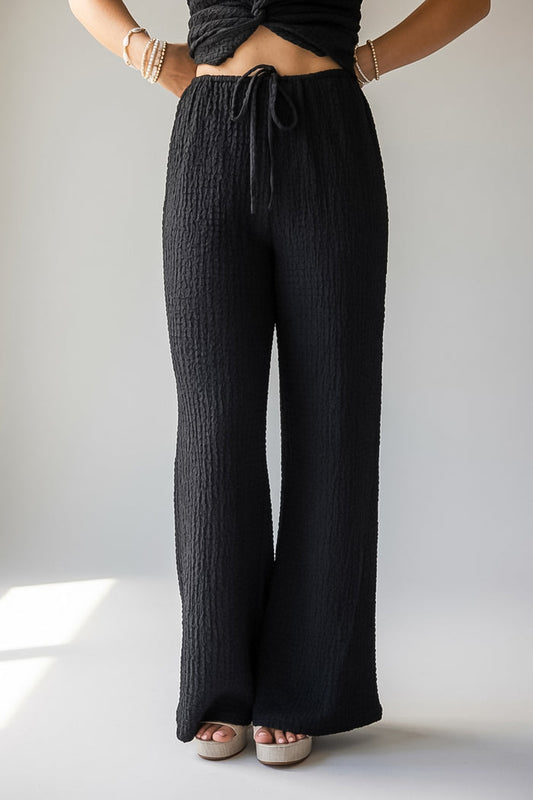 Keep It Simple Charcoal Textured Pants