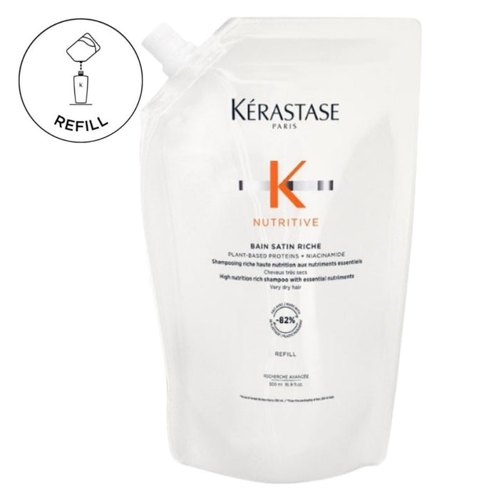 Kerastase 500ml Nutritive Bain Satin Riche Shampoo REFILL Pouch