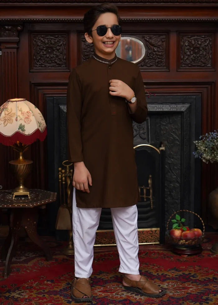 KID'S CARAMEL BROWN KURTA