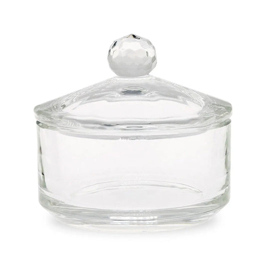 Large Crystal / Glass Dappen Dish & Lid - Circle Shape   Naio Nails