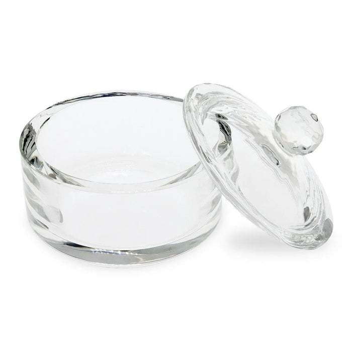 Large Crystal / Glass Dappen Dish & Lid - Circle Shape   Naio Nails