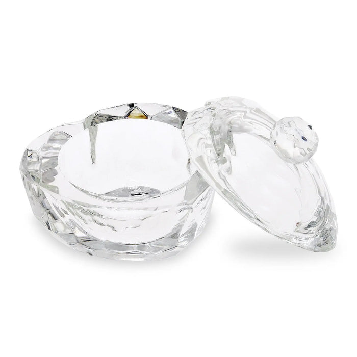 Large Crystal / Glass Dappen Dish & Lid - Heart Shape   Naio Nails