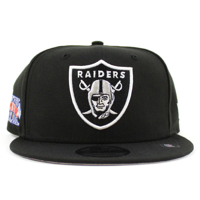 Las Vegas Raiders Super Bowl New Era 9Fifty Snapback Cap (Team Color Gray Under Brim)