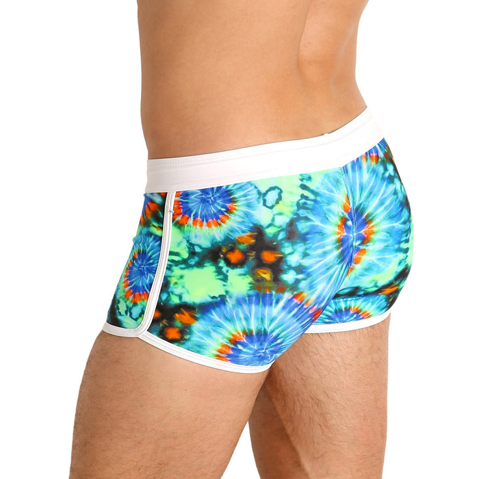 LASC Tie Dye Square Cut Swim Trunks - Destination PSP