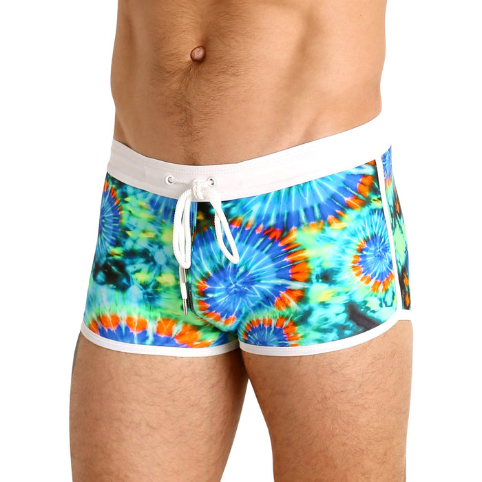 LASC Tie Dye Square Cut Swim Trunks - Destination PSP